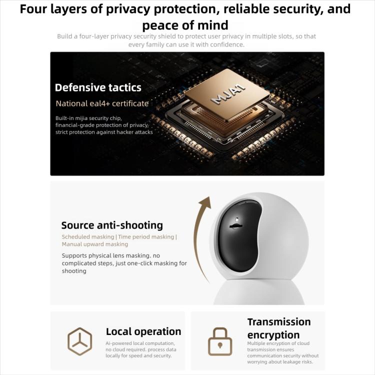 Cámara inteligente Xiaomi original 4 4K Wi-Fi de doble banda 6 8MP HDR Seguimiento por IA Visión nocturna Audio bidireccional Seguridad para el hogar Monitor de bebé Cámara para mascotas, Xiaomi Smart Camera 4 4K