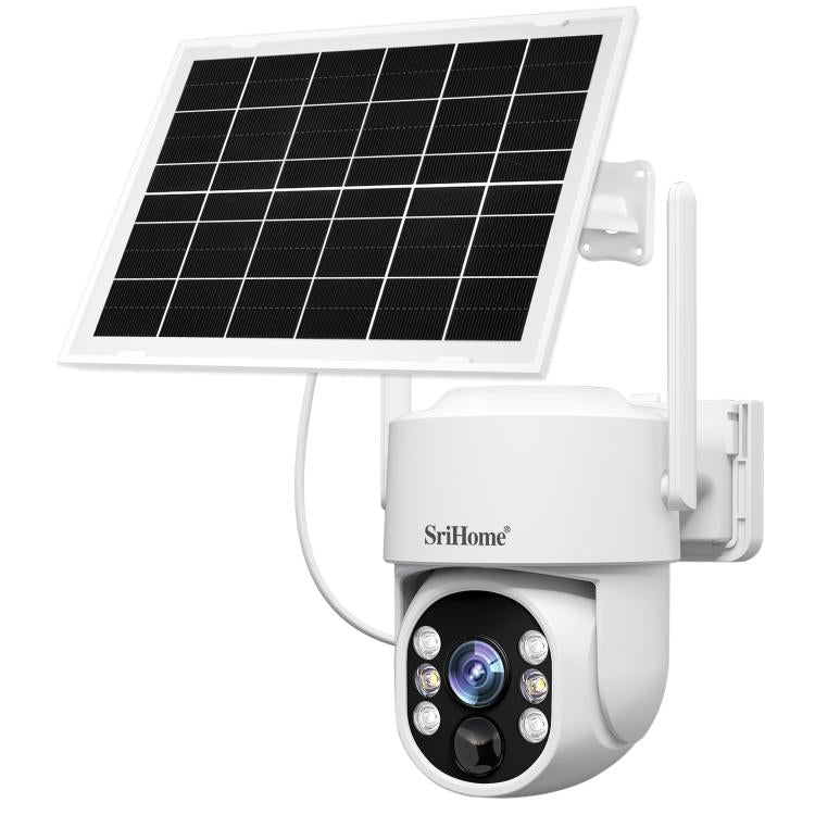Sistema de cámara de seguridad inalámbrica SriHome DH005 de 4 MP y 2K con bajo consumo de energía y panel solar., DH005