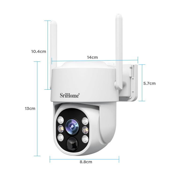 Sistema de cámara de seguridad inalámbrica SriHome DH005 de 4 MP y 2K con bajo consumo de energía y panel solar., DH005