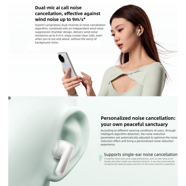 Auriculares Bluetooth originales Xiaomi Redmi Buds 7S con cancelación activa de ruido y semi-intraaurales