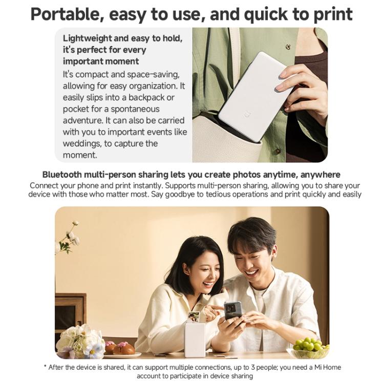 Impresora fotográfica de bolsillo Xiaomi Mijia Pro original, Xiaomi Mijia Pocket Photo Printer Pro