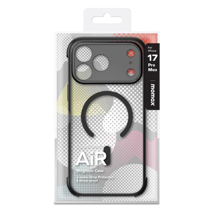 Funda para teléfono MOMAX resistente a golpes con airbag y MagSafe, For iPhone 17 Pro Max, For iPhone 17 Pro