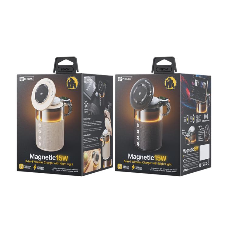 Altavoz Bluetooth con carga inalámbrica y luz nocturna WK WP-U179 Qisone 5 en 1 de 15 W