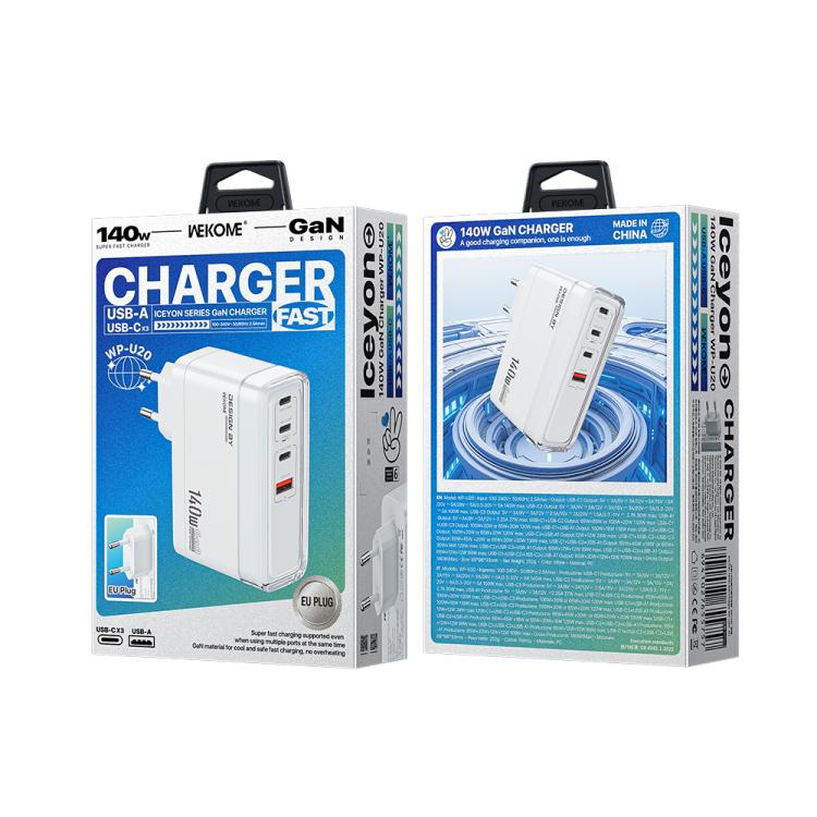Cargador multifunción WK WP-U20 lceyon de 140 W con tecnología GaN, EU Plug, UK Plug