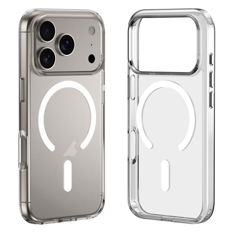 Funda para teléfono ZGA MagSafe con botones metálicos, transparente, híbrida de PC y TPU, For iPhone 17 Pro Max, For iPhone 17 Pro, For iPhone 17, For iPhone Air