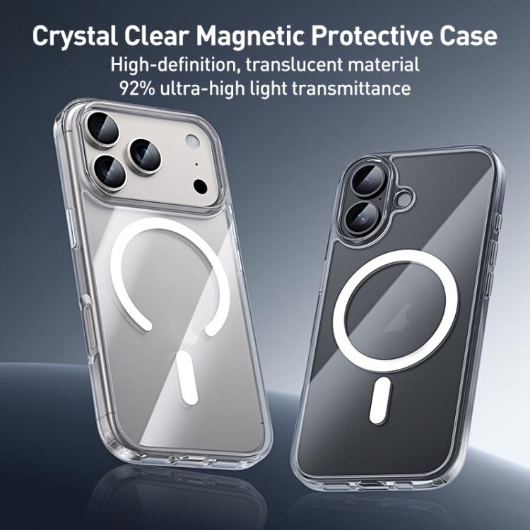 Funda para teléfono ZGA MagSafe con botones metálicos, transparente, híbrida de PC y TPU, For iPhone 17 Pro Max, For iPhone 17 Pro, For iPhone 17, For iPhone Air