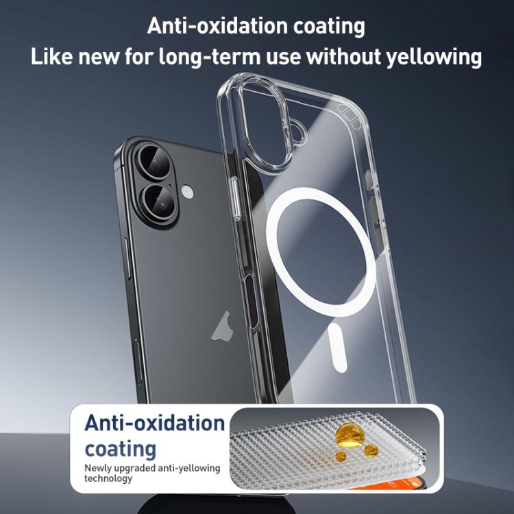 Funda para teléfono ZGA MagSafe con botones metálicos, transparente, híbrida de PC y TPU, For iPhone 17 Pro Max, For iPhone 17 Pro, For iPhone 17, For iPhone Air