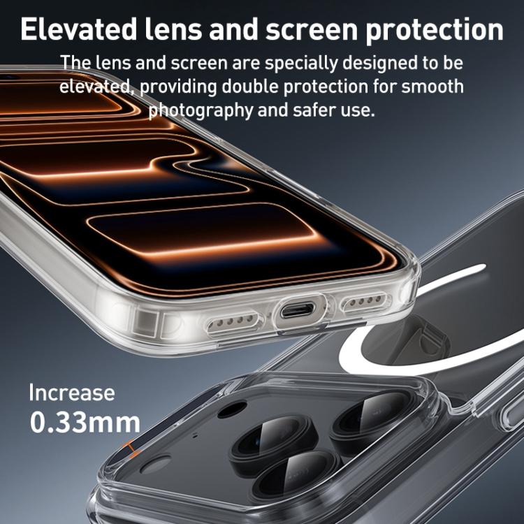 Funda para teléfono ZGA MagSafe con botones metálicos, transparente, híbrida de PC y TPU, For iPhone 17 Pro Max, For iPhone 17 Pro, For iPhone 17, For iPhone Air