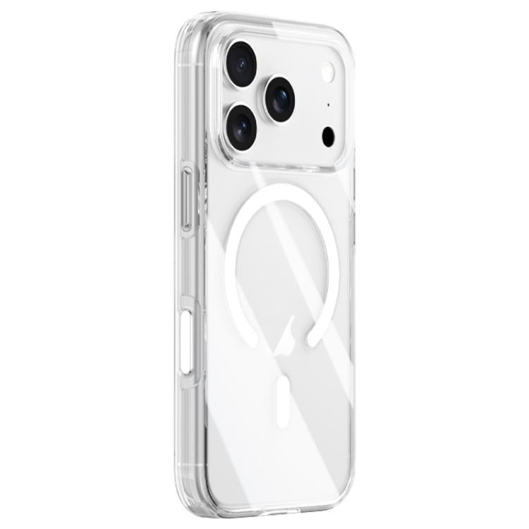 Funda para teléfono ZGA MagSafe Metal AI Buttons transparente híbrida de PC y TPU, For iPhone 17 Pro Max, For iPhone 17 Pro, For iPhone 17, For iPhone Air