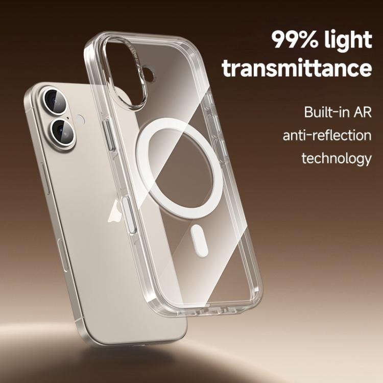Funda para teléfono ZGA MagSafe Metal AI Buttons transparente híbrida de PC y TPU, For iPhone 17 Pro Max, For iPhone 17 Pro, For iPhone 17, For iPhone Air