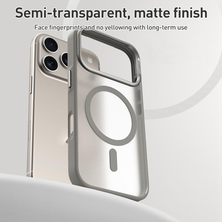 Funda para teléfono ZGA Matte Clear MagSafe híbrida de PC y TPU, For iPhone 17 Pro Max, For iPhone 17 Pro