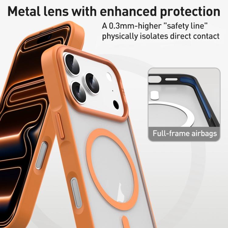 Funda para teléfono ZGA Matte Clear MagSafe híbrida de PC y TPU, For iPhone 17 Pro Max, For iPhone 17 Pro
