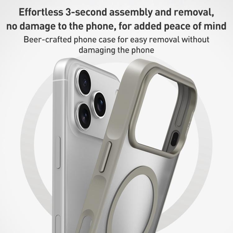 Funda para teléfono ZGA Matte Clear MagSafe híbrida de PC y TPU, For iPhone 17, For iPhone Air