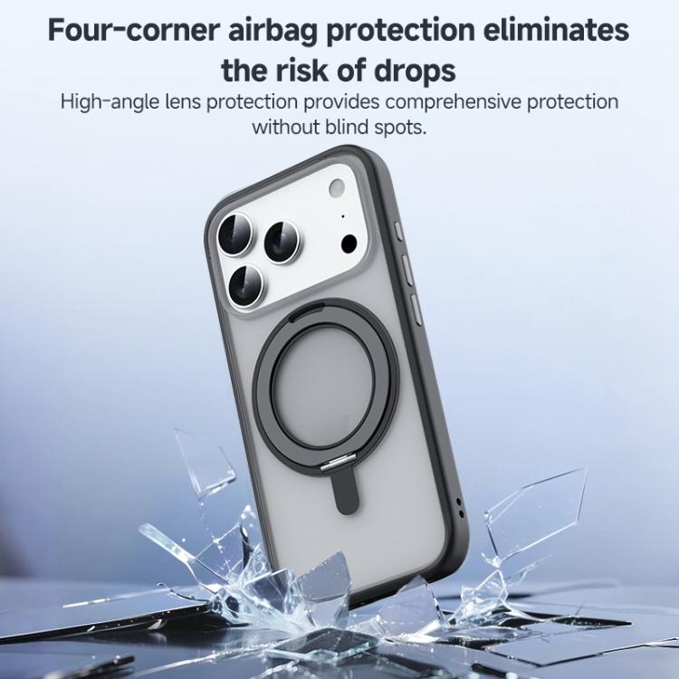 Funda para teléfono ZGA Feitian con soporte giratorio de 360° y MagSafe, híbrida de PC y TPU., For iPhone 17 Pro Max, For iPhone 17 Pro