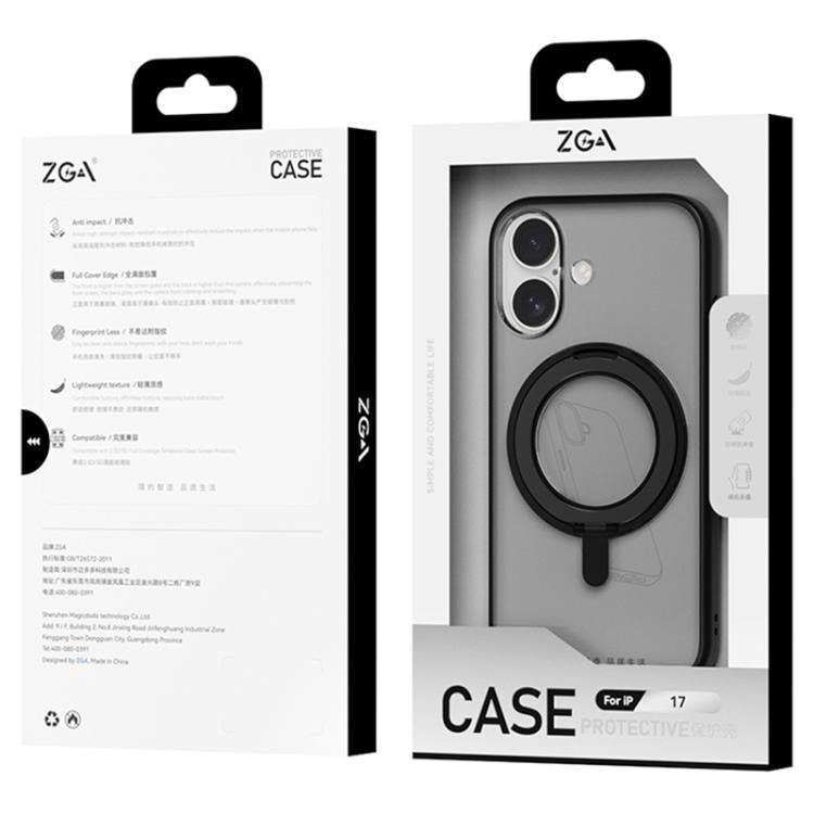 Funda para teléfono ZGA Feitian con soporte giratorio de 360° y MagSafe, híbrida de PC y TPU., For iPhone 17, For iPhone Air