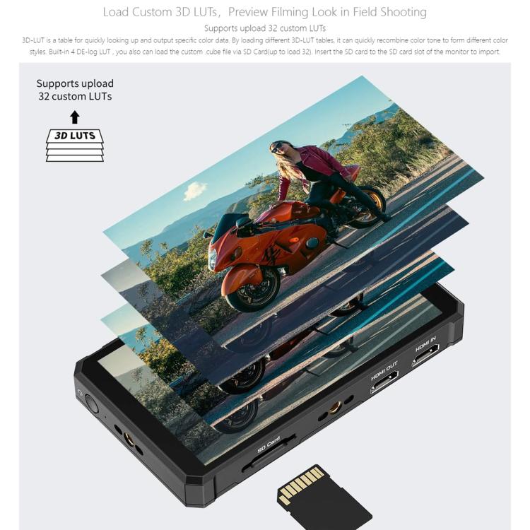 FEELWORLD PS6 Monitor de vídeo OLED vertical y horizontal de 5,5 pulgadas con pantalla táctil, resolución 4K y compatible con HDMI., US Plug, EU Plug, UK Plug, AU Plug