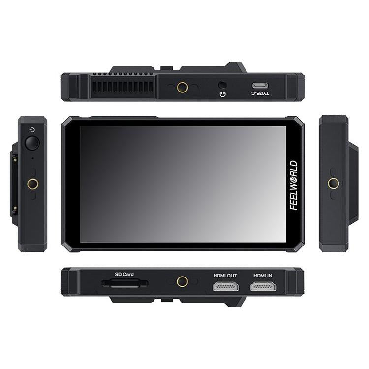FEELWORLD PS6 Monitor de vídeo OLED vertical y horizontal de 5,5 pulgadas con pantalla táctil, resolución 4K y compatible con HDMI., US Plug, EU Plug, UK Plug, AU Plug