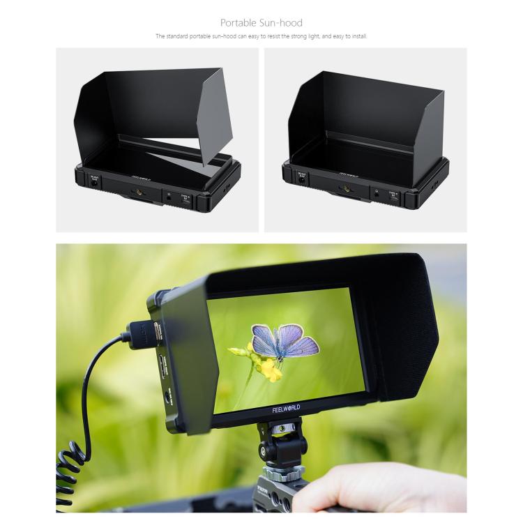 Monitor para cámara DSLR FEELWORLD FW568 Pro de 6 pulgadas, 1200 nits de brillo, 4K, HDMI, pantalla IPS de 60 Hz, FW568 Pro