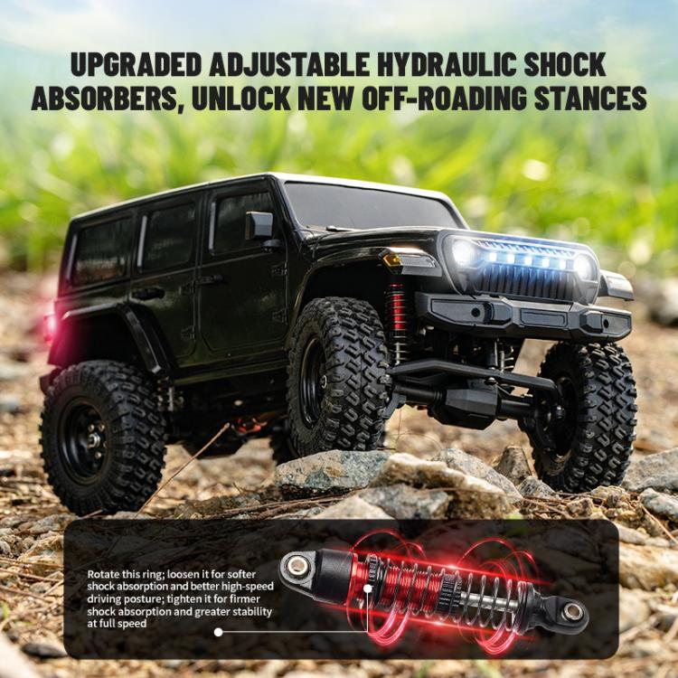 Coche teledirigido de simulación de escalada JJR/C C8801 Pro Black Warrior Edition Wrangler