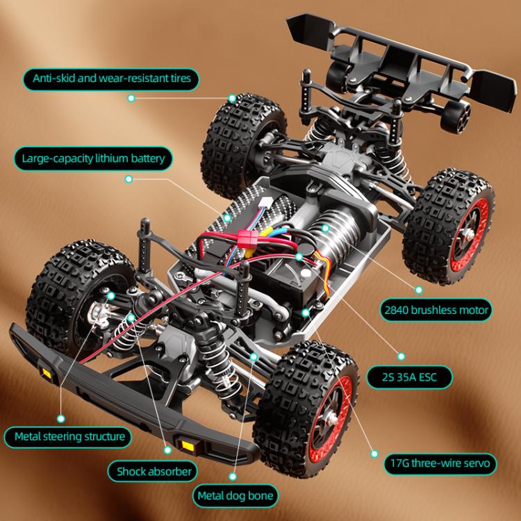 JJR/C C8820 1:18 4WD Coche todoterreno de radiocontrol con motor de escobillas de carbón