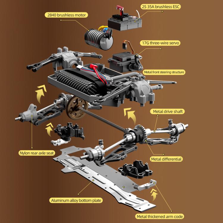 JJR/C C8820 1:18 4WD Coche todoterreno de radiocontrol con motor de escobillas de carbón