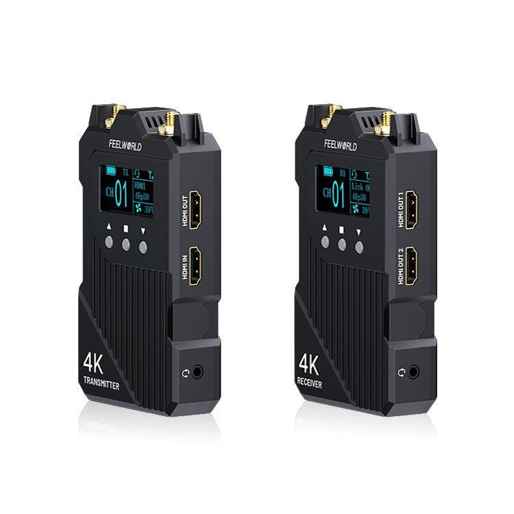 Sistema de transmisión de vídeo inalámbrico FEELWORLD WT1H 4K, compatible con HDMI dual, intercomunicador dúplex completo y transmisión en directo., WT1H