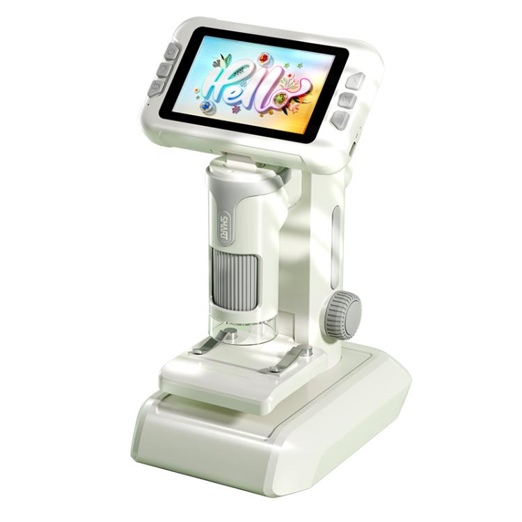 Microscopio electrónico infantil JJR/C P01 con pantalla a color HD de 4,0 pulgadas y aumento de 1600x.