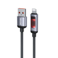 Cable de datos de carga rápida USB a 8 pines con pantalla digital inteligente WK WDC-106 de 2,4 A, longitud: 1,2 m, WDC-106