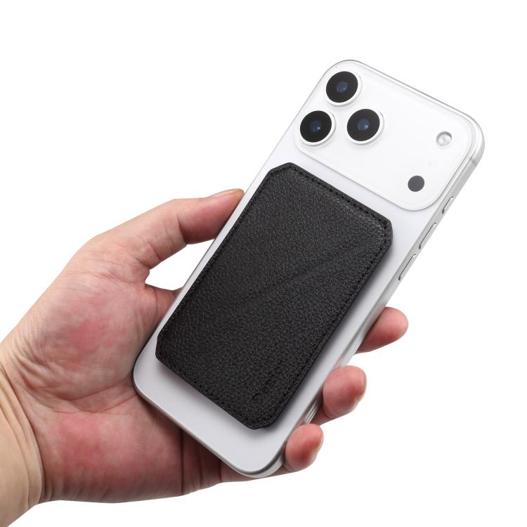 Bolso portatarjetas MagSafe Denior V22 de piel de becerro con textura