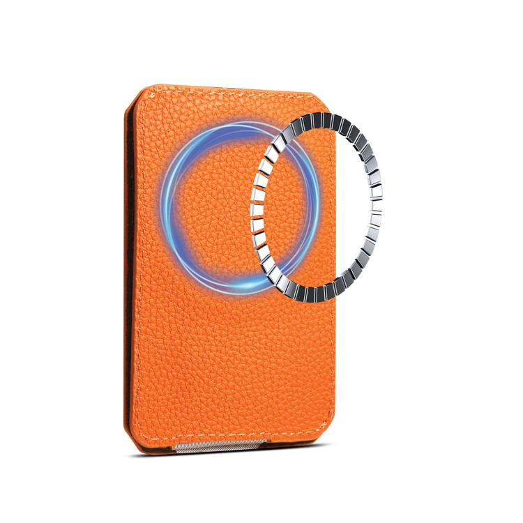 Bolso portatarjetas MagSafe Denior V22 de piel de becerro con textura