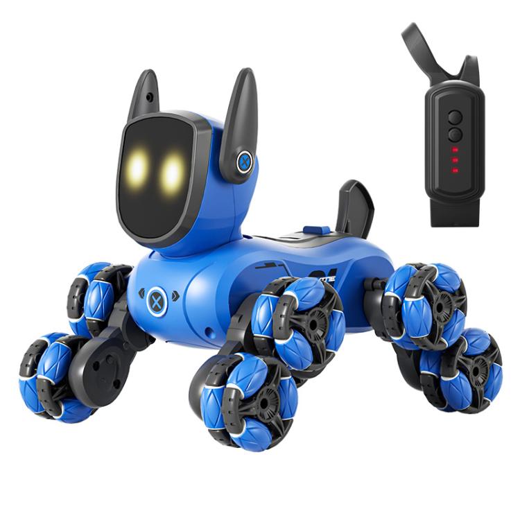 Perro robot multifunción de ocho ruedas JJR/C Q200 con control remoto y reloj RC.