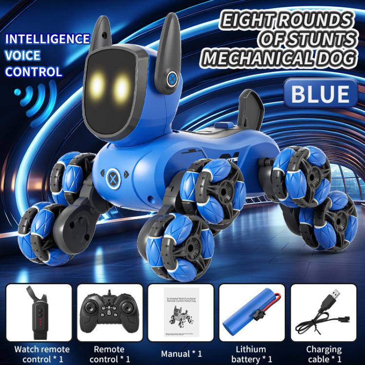 Perro robot multifunción de ocho ruedas JJR/C Q200 con control remoto y reloj RC.