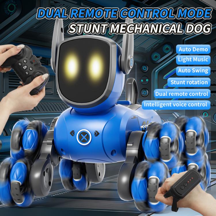 Perro robot multifunción de ocho ruedas JJR/C Q200 con control remoto y reloj RC.