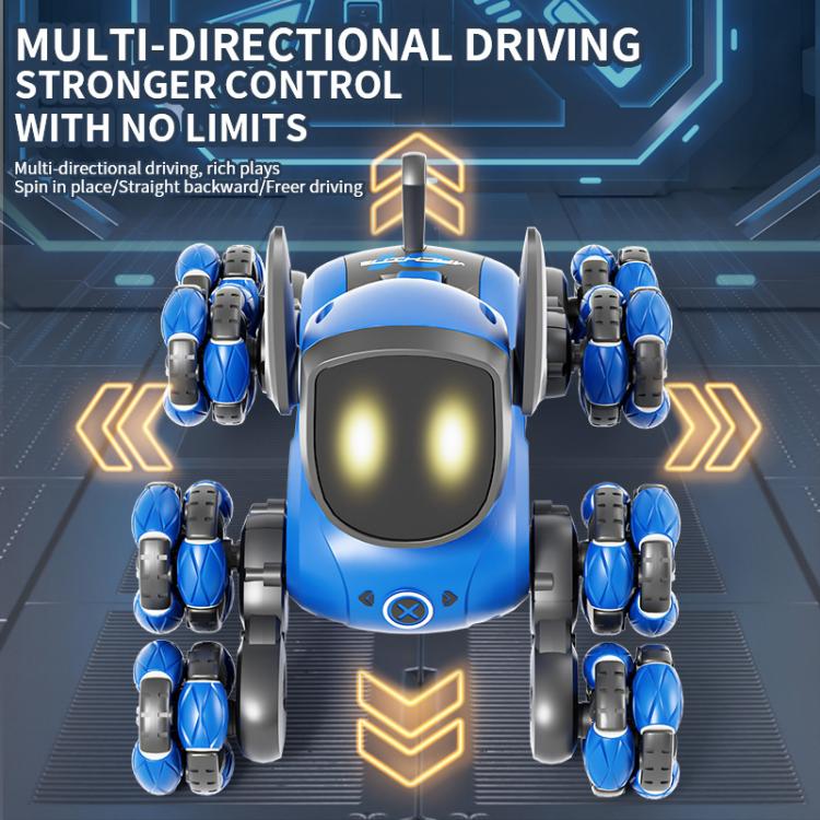 Perro robot multifunción de ocho ruedas JJR/C Q200 con control remoto y reloj RC.