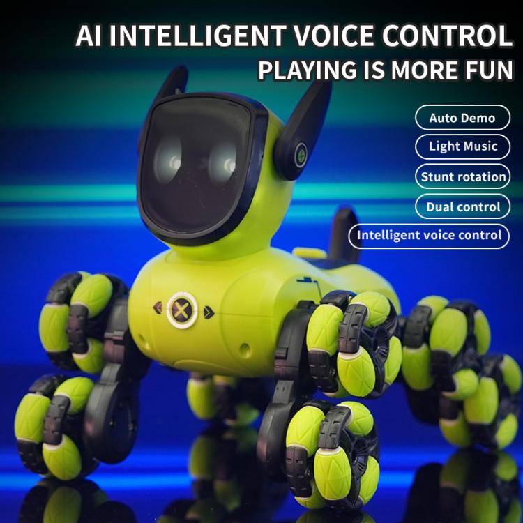Perro robot multifunción de ocho ruedas JJR/C Q200 con control remoto y reloj RC.