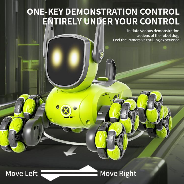 Perro robot multifunción de ocho ruedas JJR/C Q200 con control remoto y reloj RC.