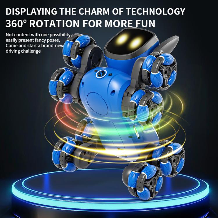 Perro robot multifunción de ocho ruedas JJR/C Q200 con control remoto y reloj RC.