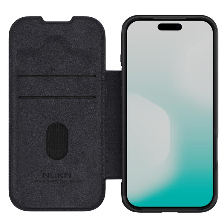 Funda de cuero para teléfono con diseño de cubierta deslizante para cámara NILLKIN QIN Series Pro, For iPhone 17 Pro Max, For iPhone 17 Pro, For iPhone 17, For iPhone Air