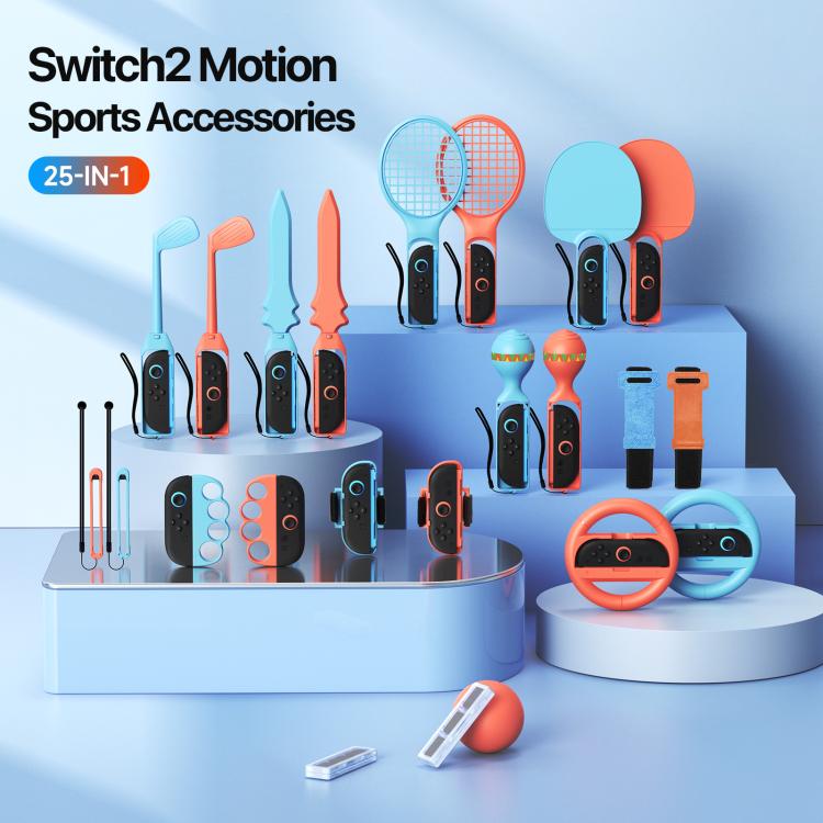 DUX DUCIS 25 en 1 Juego de accesorios para mandos deportivos con sensor de movimiento, For Nintendo Switch 2