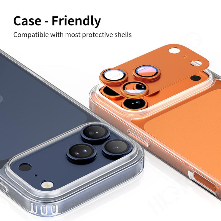 Película protectora para el anillo del objetivo de la cámara XDcase Armor de metal esmerilado con cobertura total, For iPhone 17