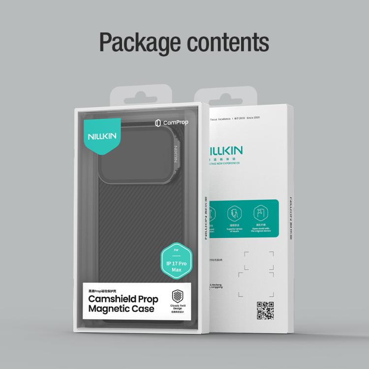 Funda para teléfono NILLKIN CamShield Prop Texture Transparente Espejo Cubierta MagSafe MagSafe Mag, For iPhone 17 Pro Max, For iPhone 17 Pro
