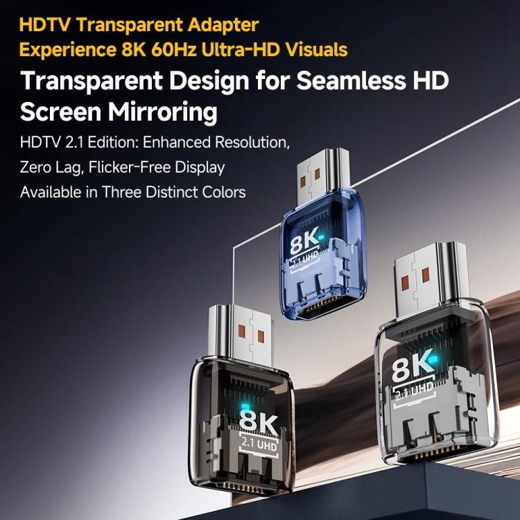 Adaptador transparente Ultra HD 8K 60Hz HDTV 2.1 macho a HDTV 2.1 hembra