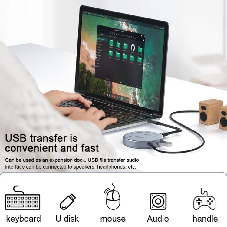 Carcasa magnética para disco duro YCE-V195H con puertos USB-C/Tipo-C, PD3.0, HD2.0, USB3.2, 3,5 mm y M.2 NVMe., YCE-V195H