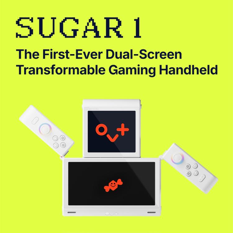 ONE-NETBOOK Sugar 1 Consola de juegos portátil de doble pantalla, Android 14 Snapdragon G3 Gen3, 16GB+512GB