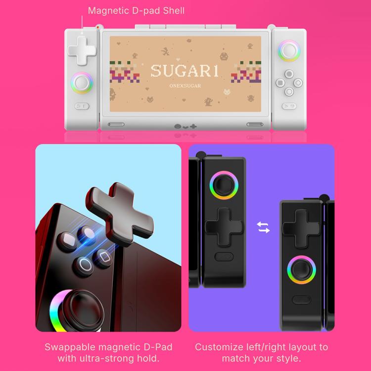 ONE-NETBOOK Sugar 1 Consola de juegos portátil de doble pantalla, Android 14 Snapdragon G3 Gen3, 16GB+512GB