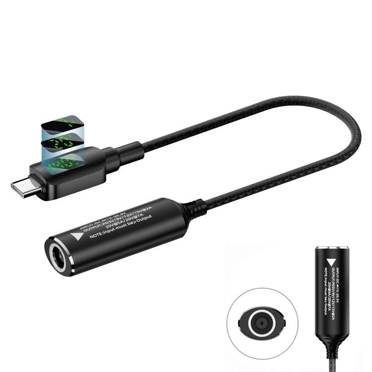 Adaptador de carga para portátil con pantalla digital de 140 W, DC 4.5 x 0.6mm to Type-C Male, DC 5.5 x 2.1mm to Type-C Male, DC 5.5 x 2.5mm to Type-C Male, DC 6.0 x 0.6mm to Type-C Male, DC 7.4 x 0.6mm to Type-C Male, DC 7.9 x 0.9mm to Type-C Male    ...