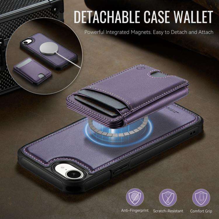 Funda para teléfono de cuero con ranura para tarjeta JEehOOD J10 y MagSafe con RFID., For iPhone 17e / 16e, For iPhone 17 Pro Max, For iPhone 17 Pro, For iPhone 17, For iPhone Air, For iPhone 16 Pro Max, For iPhone 16 Pro, For iPhone 16 Plus           ...