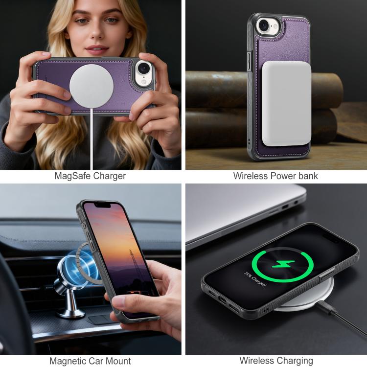 Funda para teléfono de cuero con ranura para tarjeta JEehOOD J10 y MagSafe con RFID., For iPhone 17e / 16e, For iPhone 17 Pro Max, For iPhone 17 Pro, For iPhone 17, For iPhone Air, For iPhone 16 Pro Max, For iPhone 16 Pro, For iPhone 16 Plus           ...
