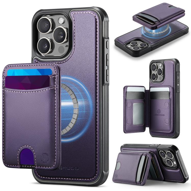 Funda para teléfono de cuero con ranura para tarjeta JEehOOD J10 y MagSafe con RFID., For iPhone 15 Pro Max, For iPhone 15 Pro, For iPhone 15 Plus, For iPhone 15, For iPhone 14 Plus, For iPhone 14, For iPhone 14 Pro, For iPhone 14 Pro Max              ...