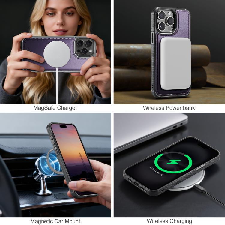 Funda para teléfono de cuero con ranura para tarjeta JEehOOD J10 y MagSafe con RFID., For iPhone 15 Pro Max, For iPhone 15 Pro, For iPhone 15 Plus, For iPhone 15, For iPhone 14 Plus, For iPhone 14, For iPhone 14 Pro, For iPhone 14 Pro Max              ...